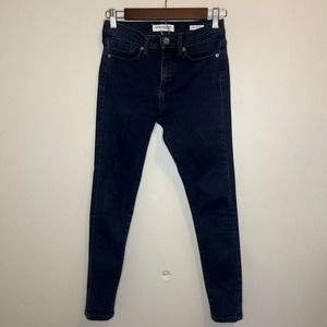 Banana Republic Premium Denim High-Rise Skinny Ankle Jeans Dark Wash Size 25